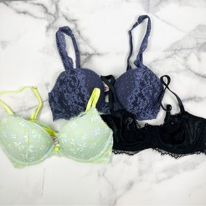 EUC Bundle of 3 Dream Angels Bras. 34B.